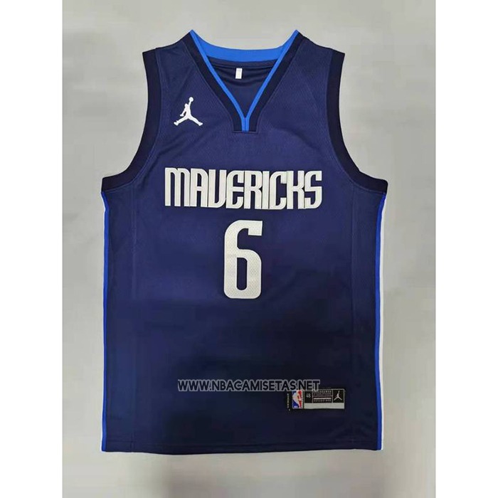 Camiseta Doncic Mavericks Kristaps Porzingis NO 6 Statement 2020-21 Azul
